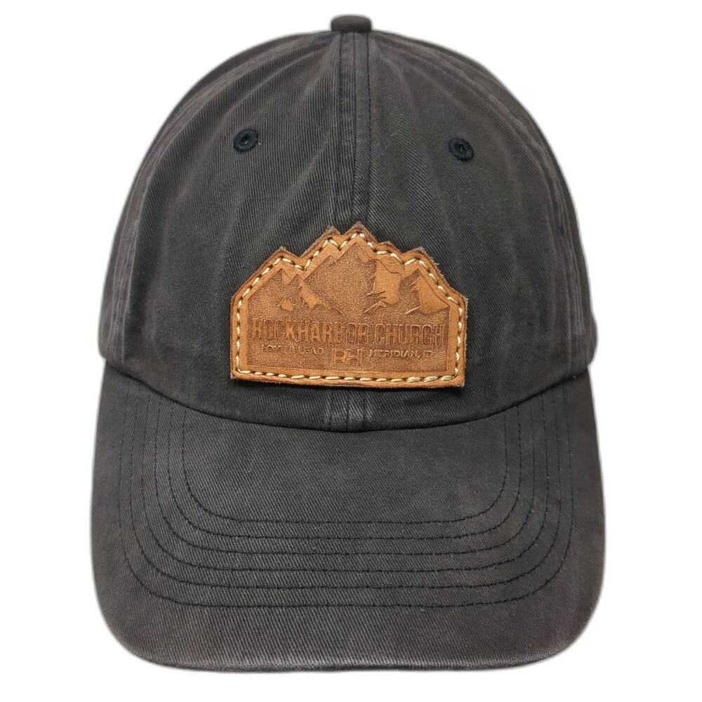 Richardson Baseball Cap Black One Size Rockharbor Church Leather Patch Hat Idaho